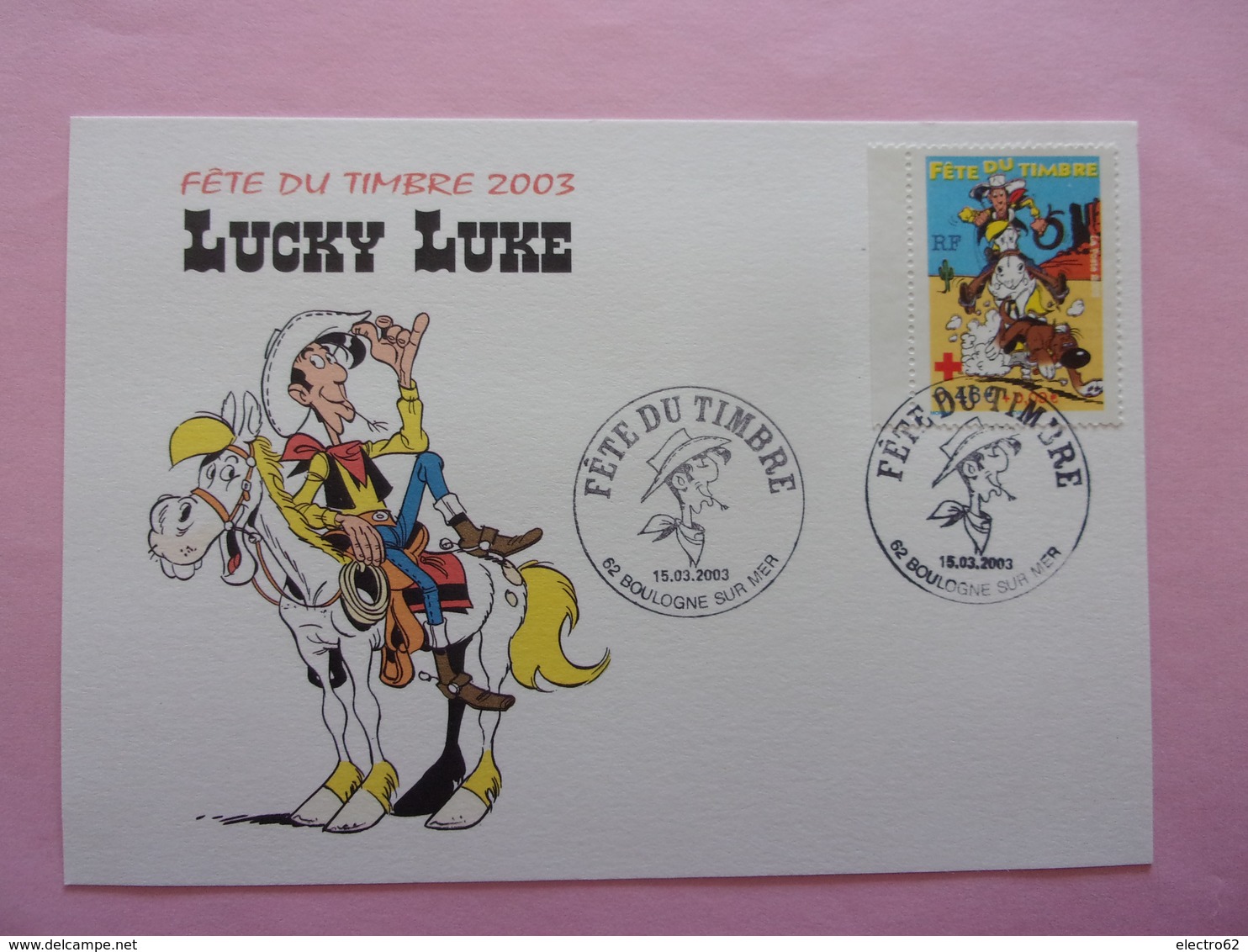 FDC Lucky Luke  Fête Du Timbre 2003 Carte Postale Croix Rouge - Stripsverhalen