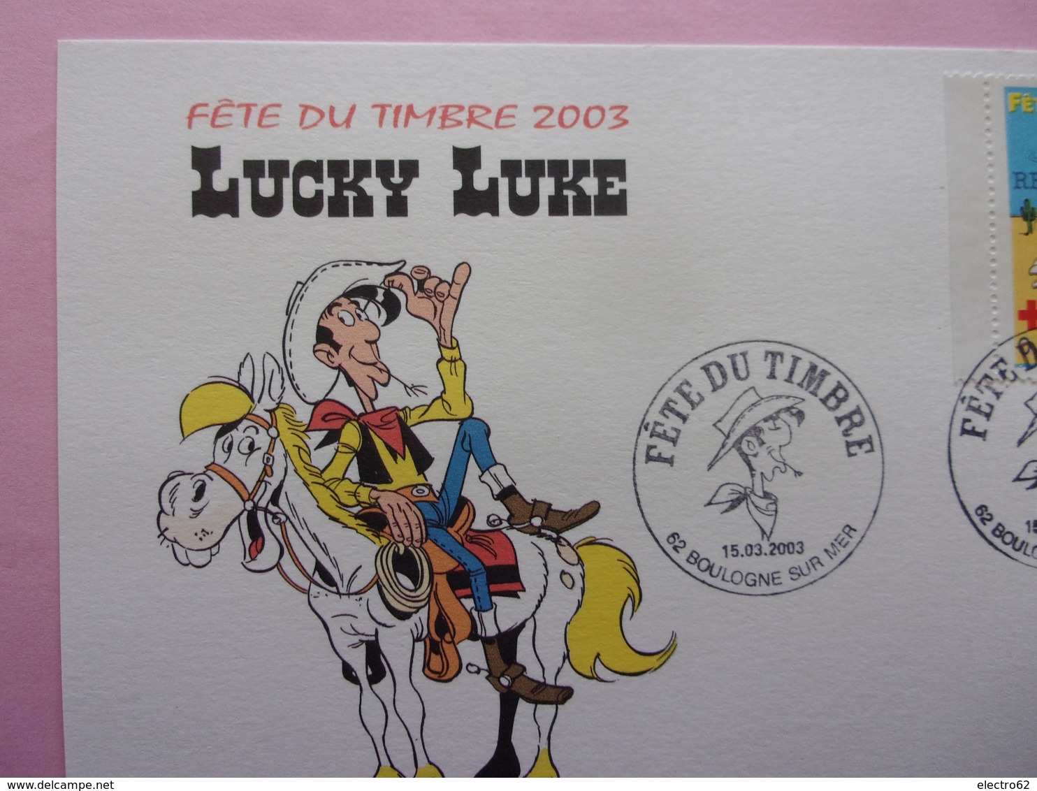 FDC Lucky Luke  Fête Du Timbre 2003 Carte Postale Croix Rouge - Stripsverhalen