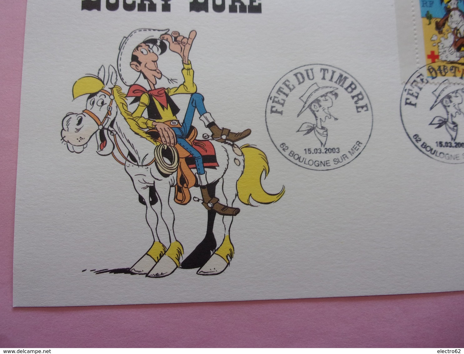 FDC Lucky Luke  Fête Du Timbre 2003 Carte Postale Croix Rouge - Stripsverhalen