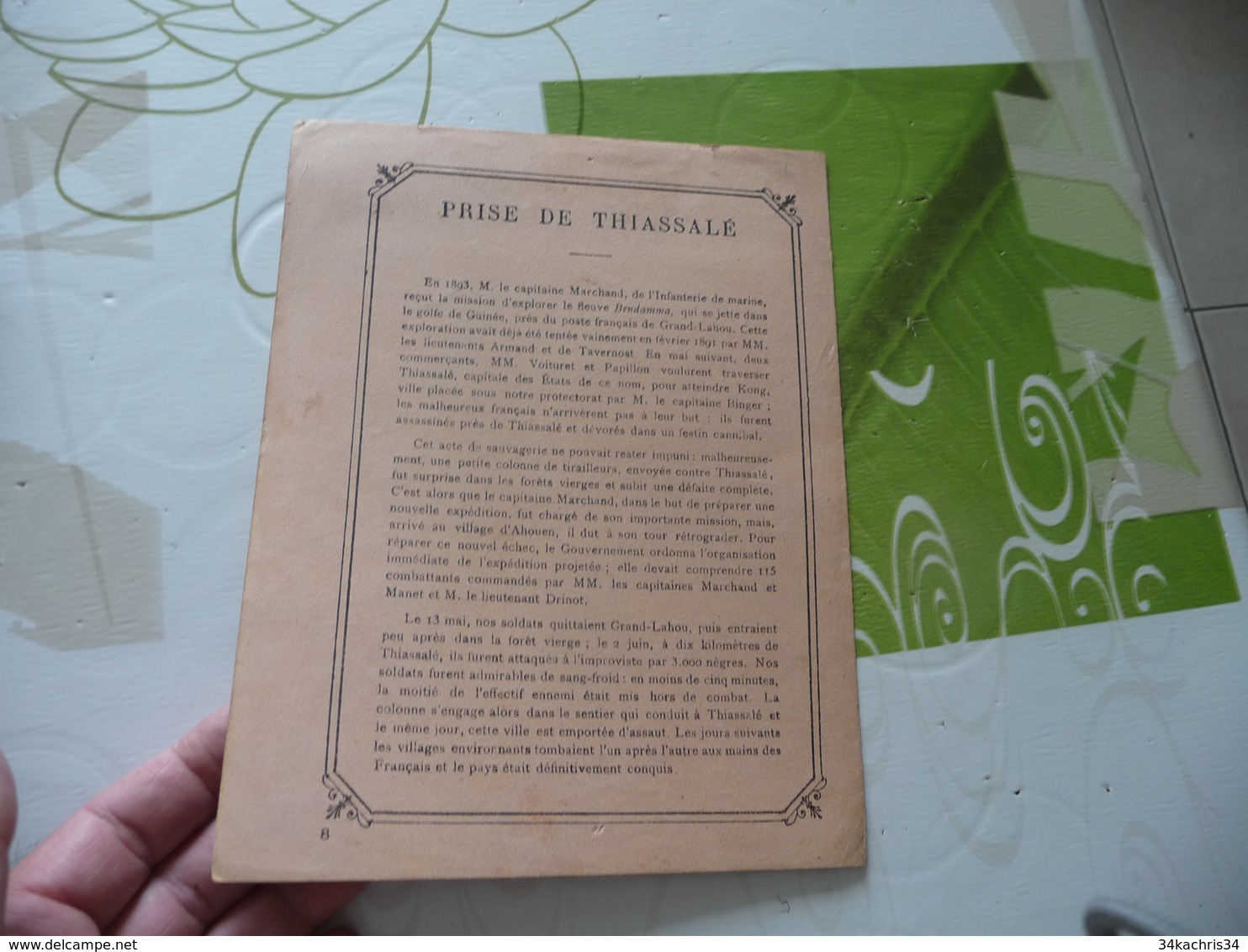 Protège Cahier Ancien La France Dans La Guinée Supérieure Assaut Et Prise De Thiassalé 02/06/1893 - Copertine Di Libri