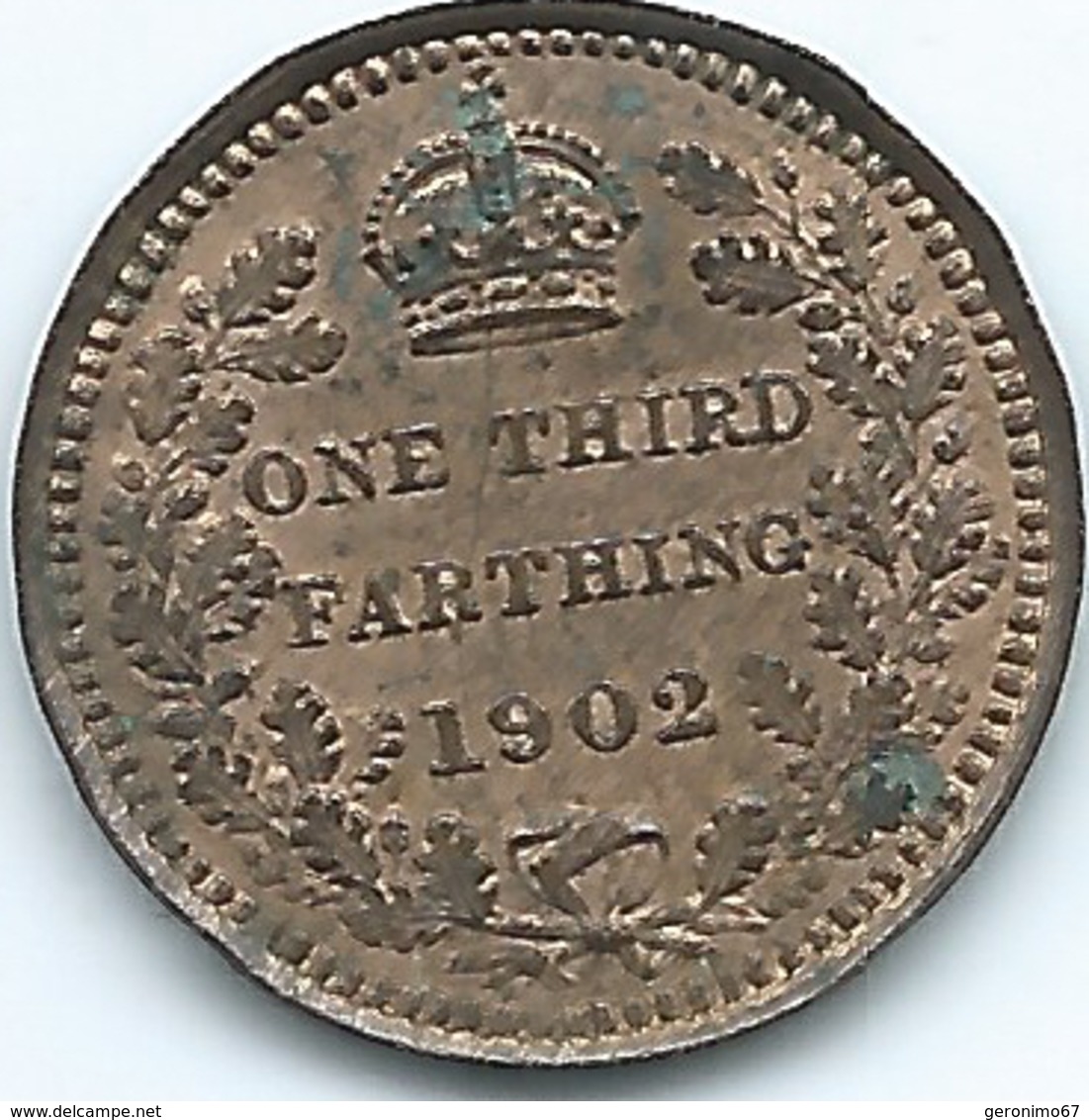 United Kingdom / Great Britain - 1902  - ⅓ Farthing / ¹⁄₁₂ Penny - Edward VII - KM791 - Struck For Use In Malta - A. 1/3 Farthing