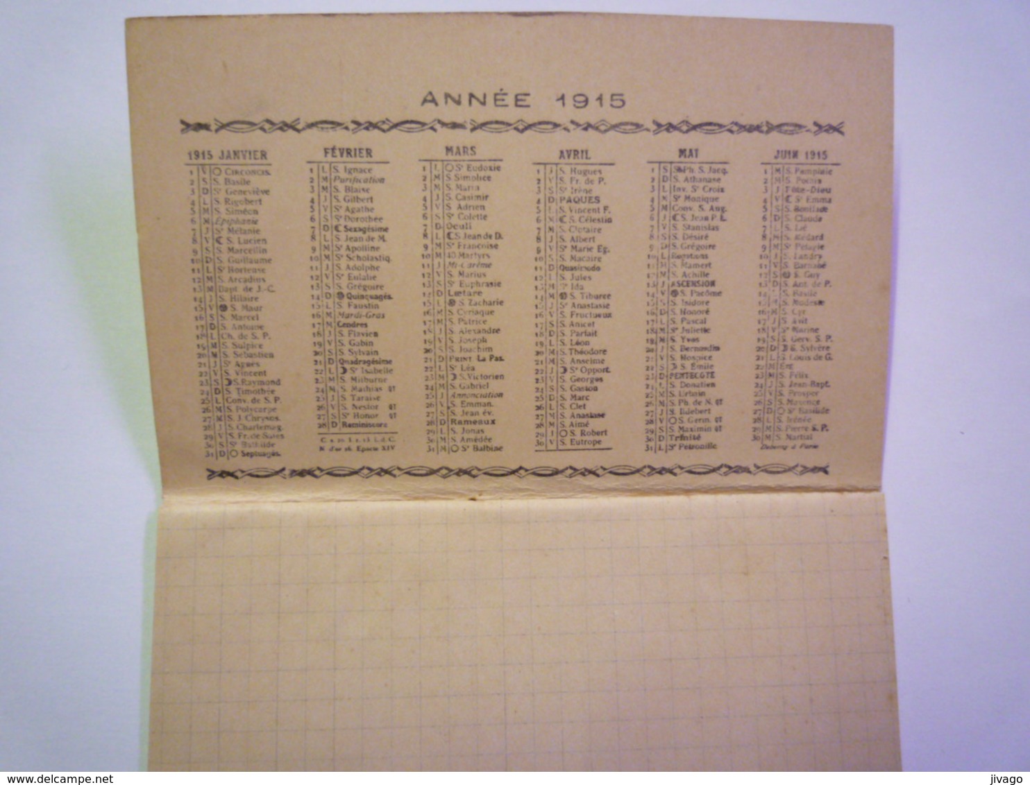 2020 - 5620  PETIT CALENDRIER  PUB   1915   (format 6,5 X 10,5cm)  XXX - Kleinformat : 1901-20