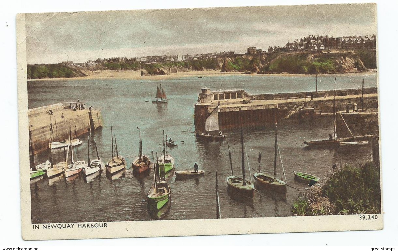 Postcard Cornwall Newquay Harbour Posted 1949 Sweetman - Newquay