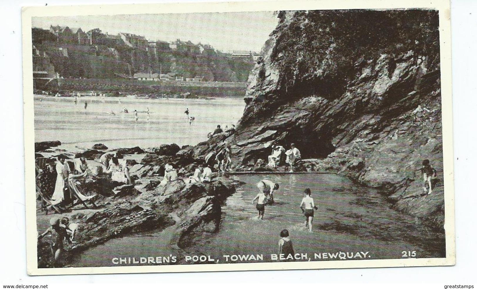 Postcard Cornwall Newquay Childrens Pool Rp Posted 1953 2 Reigns Of Stamp - Newquay