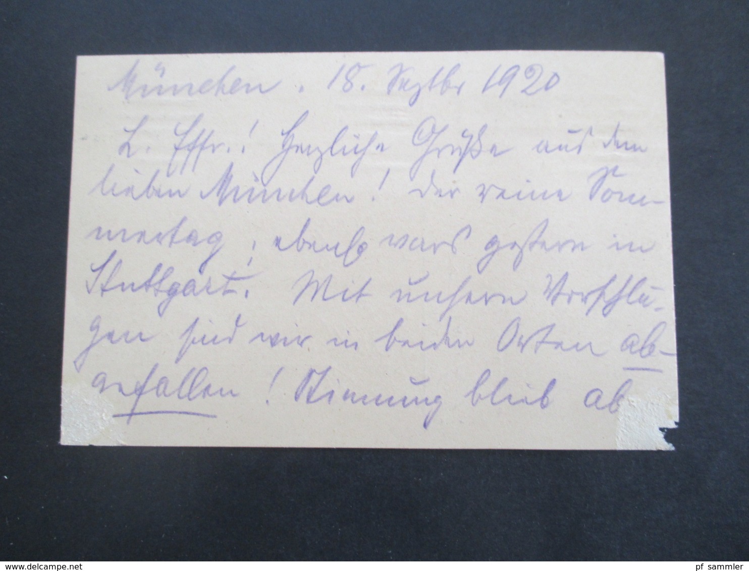 1920 Bayern / DR Bayern Abschied GA P128 Aus München Unbeanstandet Nach Berlin An Herrn Geheimrat Hellwig - Postal  Stationery