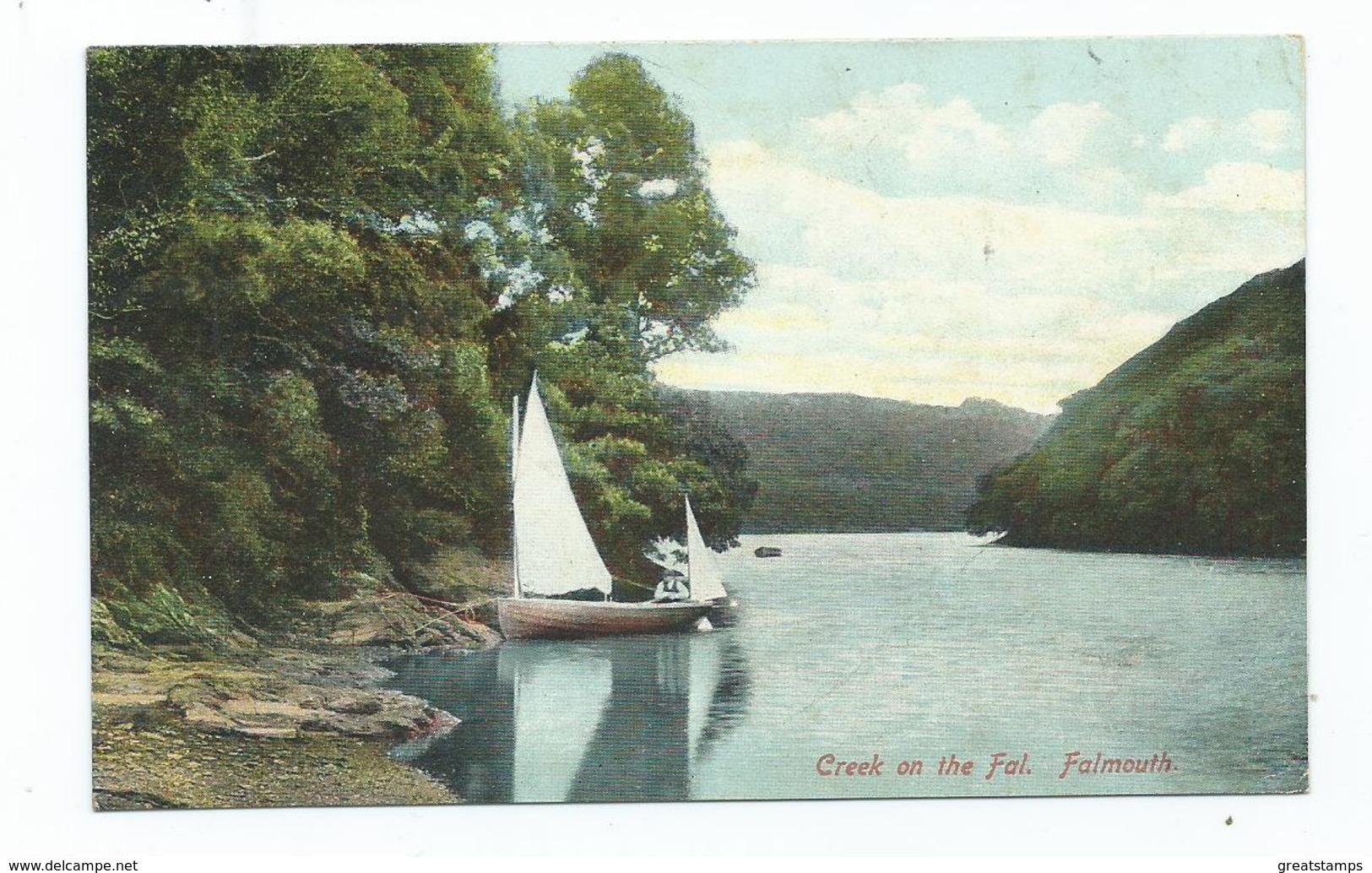 Postcard Cornwall Falmouth Creek On The Fal. Smith,saunders And Co. Posted 1904 - Falmouth