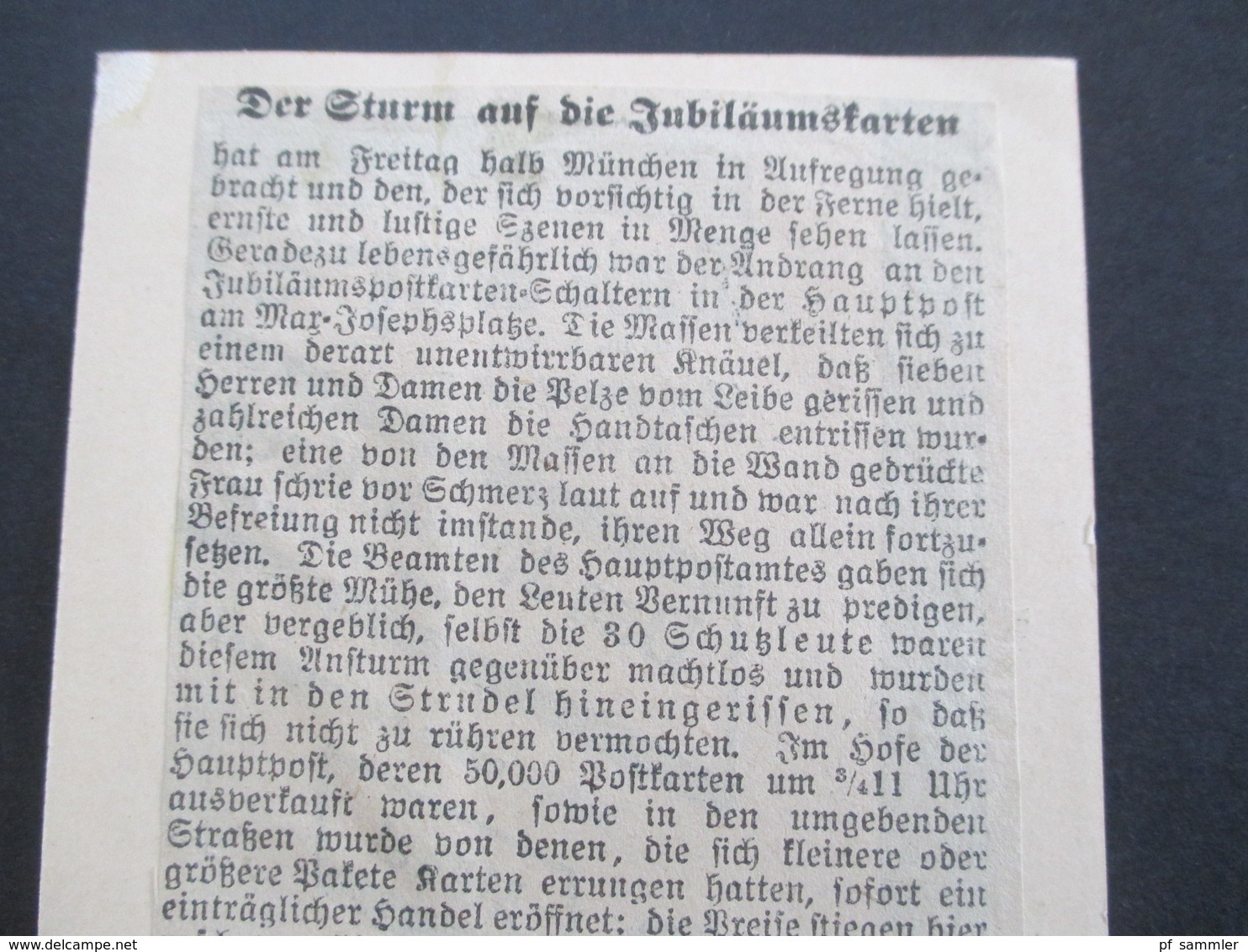 1911 Bayern Ganzsache P87 I /01 München - Lübeck Mit Zeitungsausschnitt Der Sturm Auf Die Jubiläumskarten - Ganzsachen