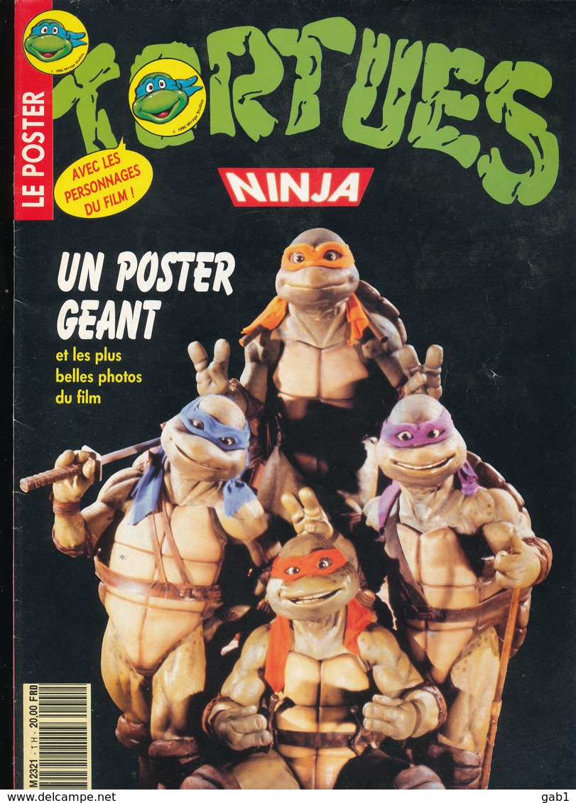 Lot de BD Tortue Ninja  -- N° 1 a N° 6 + 1 Poster Geant  et 1 Album PANINI non complet  ( 1990 )