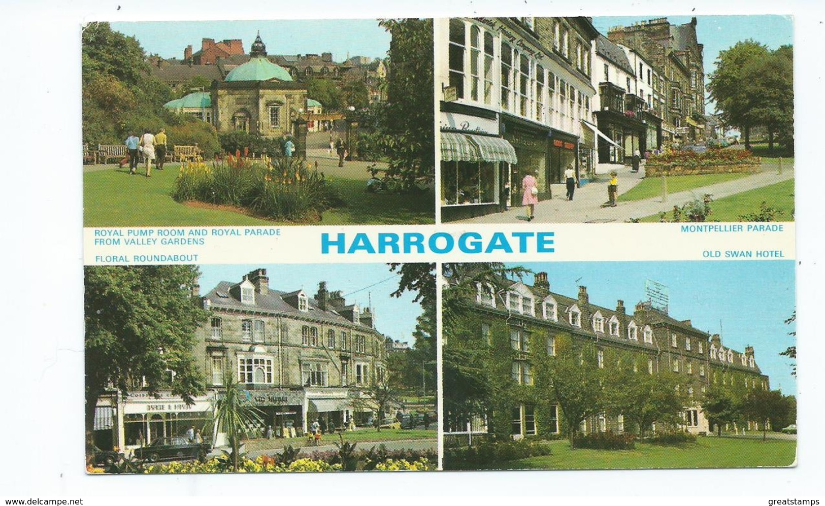 Postcard Yorkshire Multiview Rp Harrogate Posted 1976 Publ.dennis - Harrogate