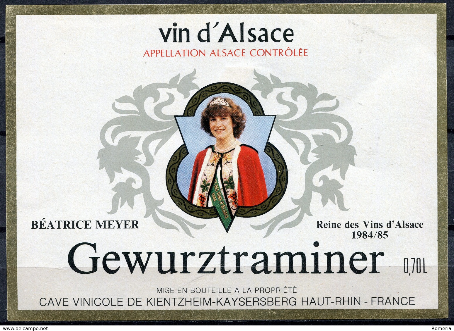 1832 - France - Gewurtztraminer - Vin D'Alsace - Béatrice Meyer Reine Des Vins D'Alsace 1984/1985 - Gewurztraminer