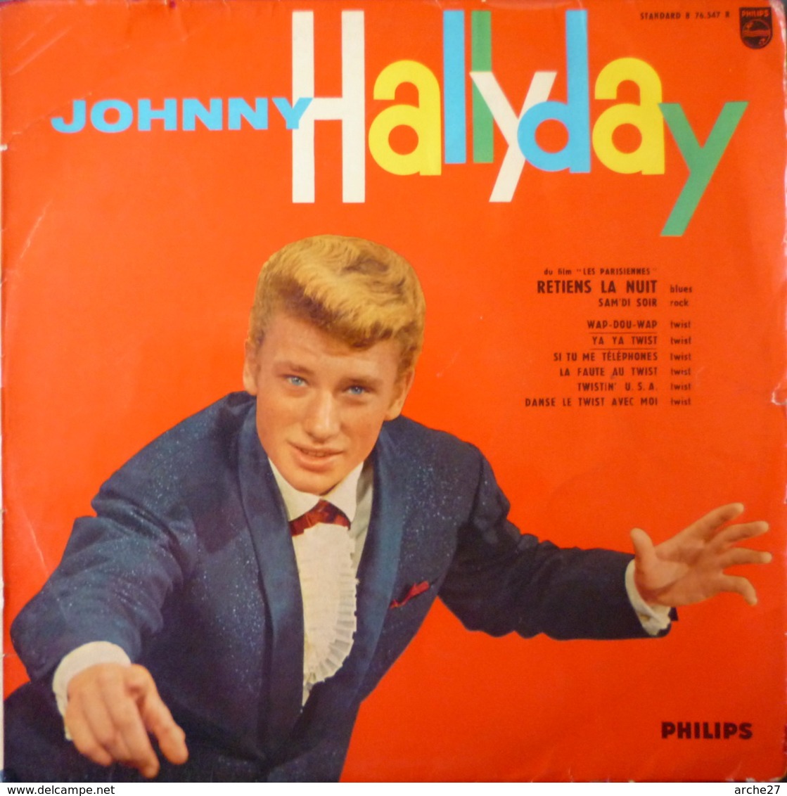 JOHNNY HALLYDAY - 25 Cm - 33T - Disque Vinyle -retiens La Nuit -  BOF Les Parisiennes - 76547 - Rock