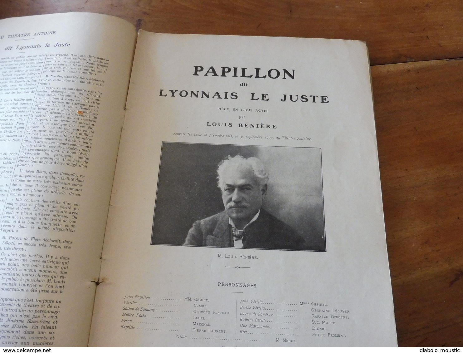 1909   L'ILLUSTRATION THÉÂTRALE  - Papillon, Dit Lyonnais Le Juste - Par Louis Bénière  _ Le Roi S'ennuie ..etc - Autres & Non Classés