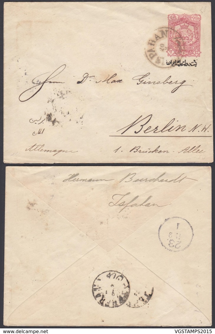 Iran 1888-1904 - Entier Postal  Sur Enveloppe D' Isfahán Vers Berlin-Allemagne De  1420x1090mm   (8G-20802) DC-7485 - Iran