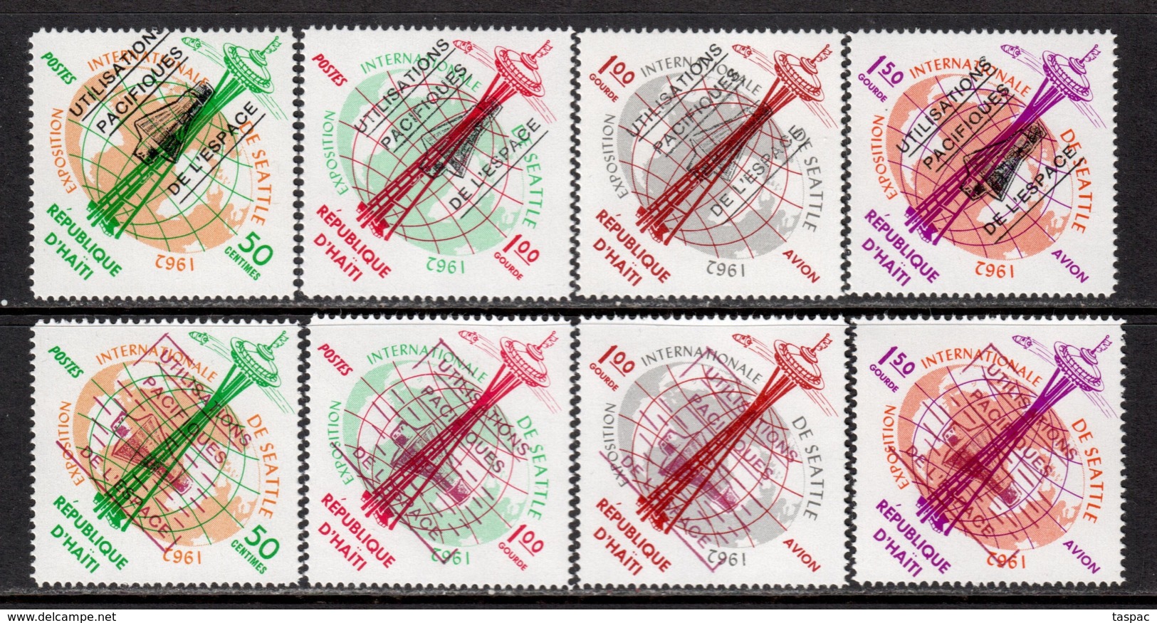 Haiti 1963 Mi# 741-744 And A 744-D 744 ** MNH - Overprinted - Peaceful Uses Of Outer Space - América Del Norte