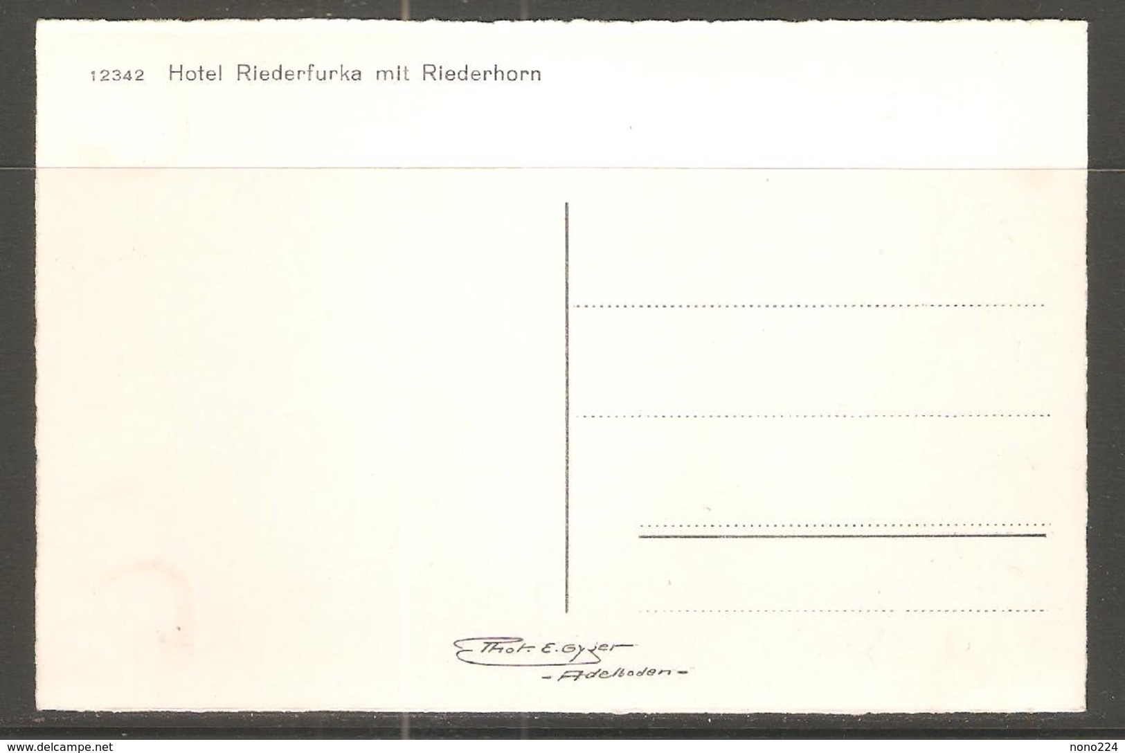 Carte P ( Hôtel Riederfurka & Riederalp ) - Riederalp