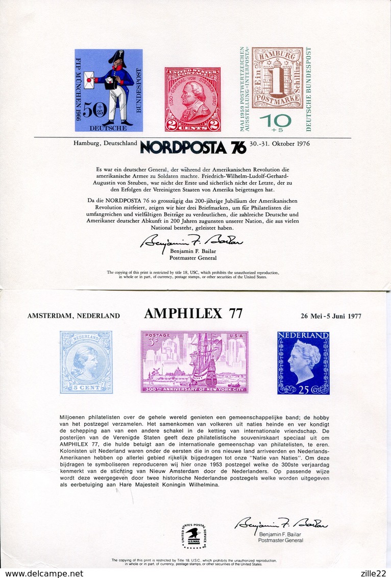 USA Lot Of 20 Souvenir Cards National And International Stamp Exhibitions - Cartes Souvenir