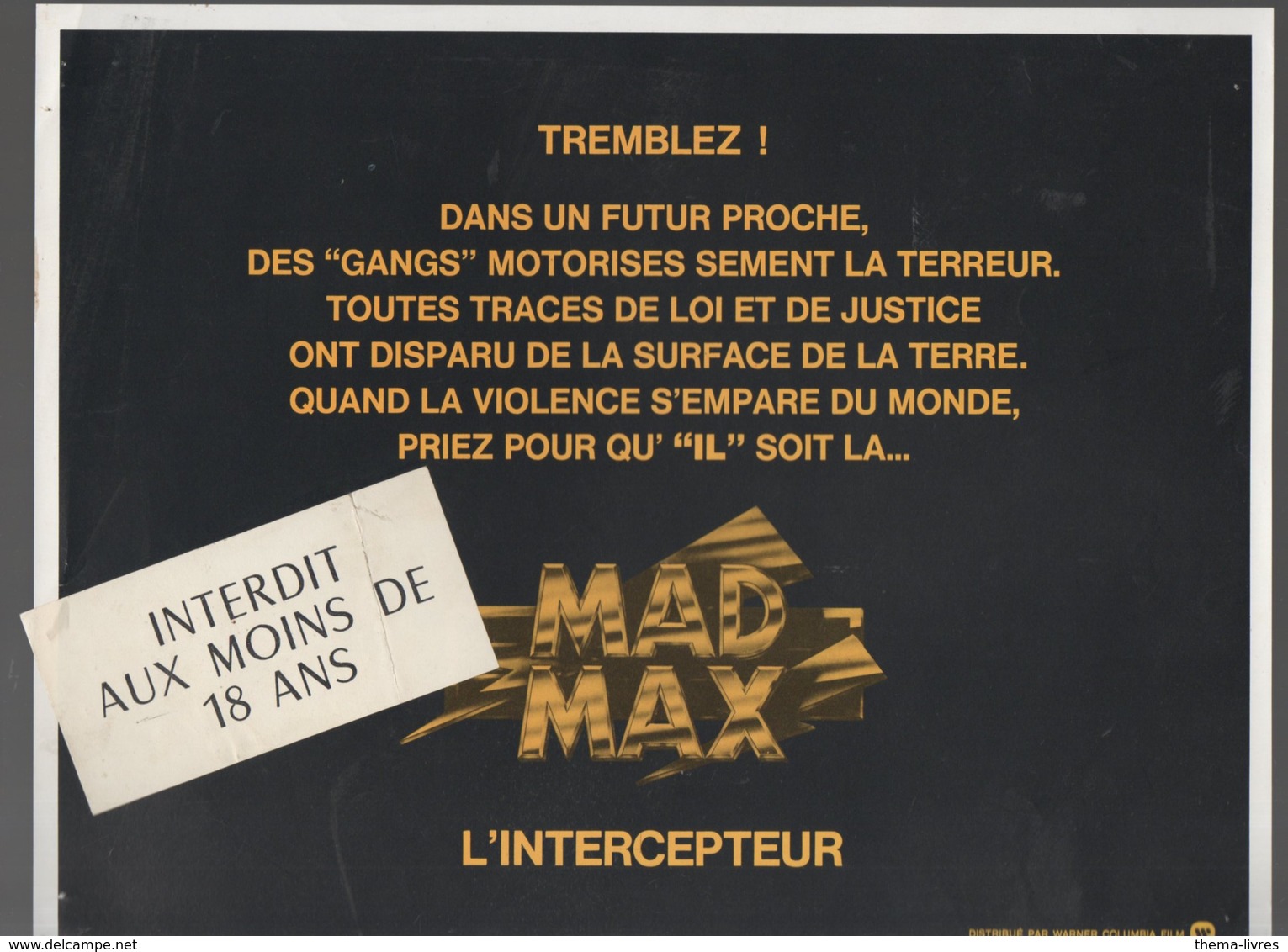 (cinéma) Affichette MAD MAX (CAT1787) - Afiches