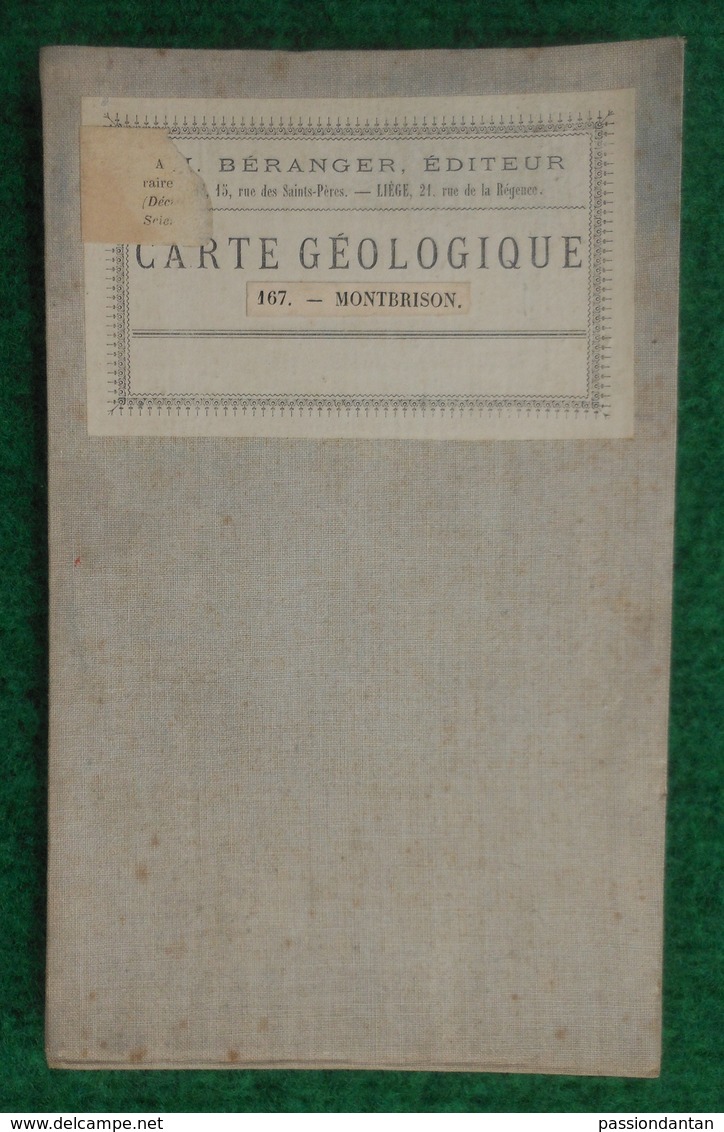 Carte Géologique Et Topographique Toilée - Loire - Montbrison - Montbrison Et Alentours - Geographical Maps