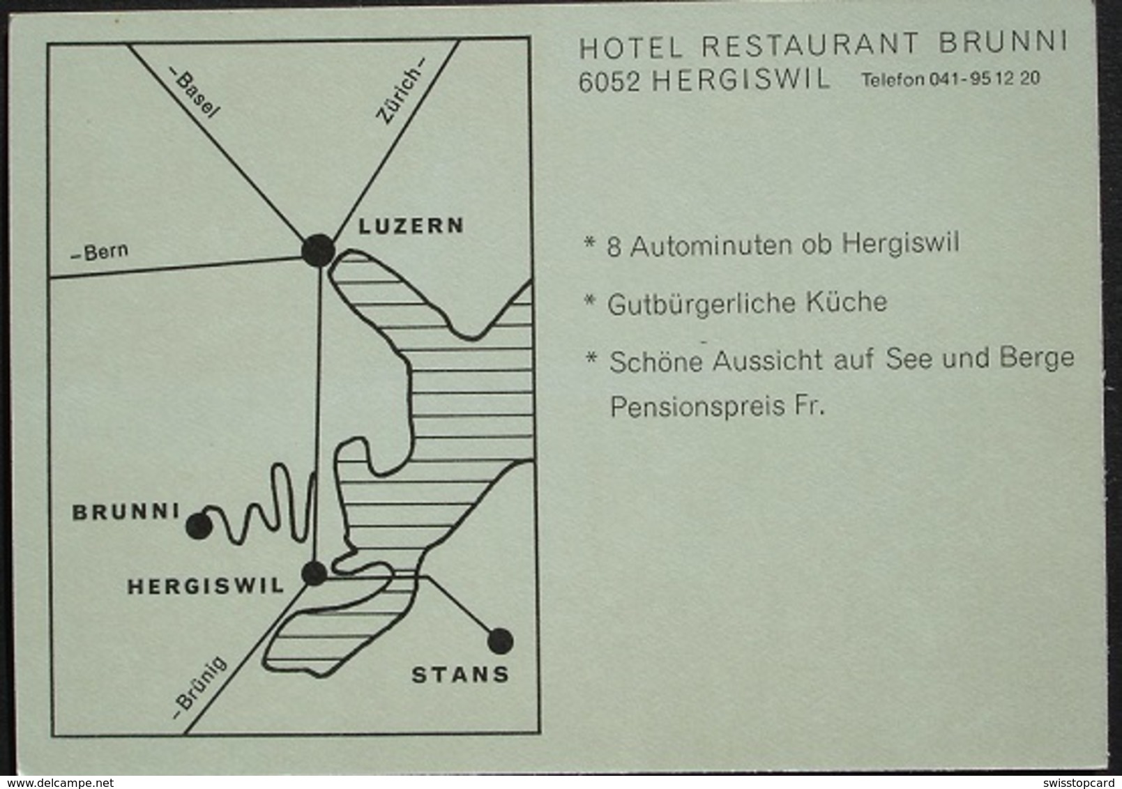 HERGISWIL Werbung Hotel Restaurant Brunni Luftseilbahn - Hergiswil