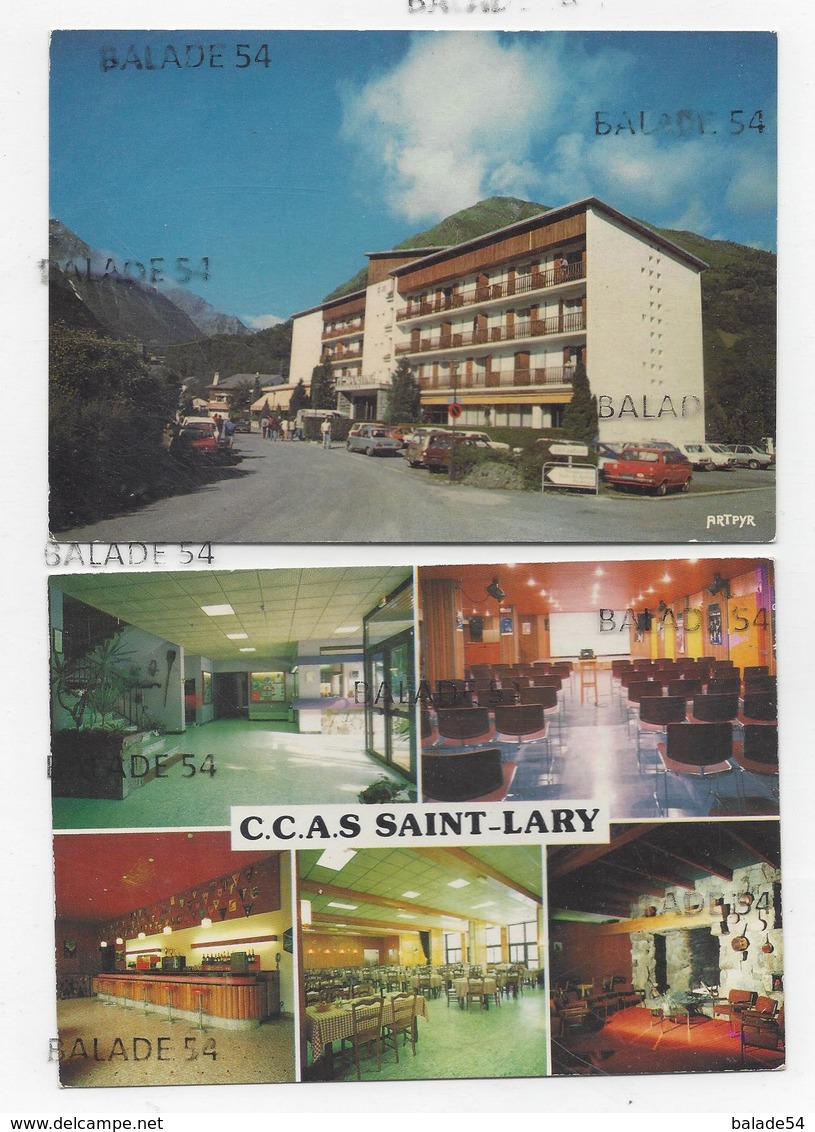 2 CPM - SAINT-LARY - VALLEE D'AURE (65) LE SPORTING Le C.C.A.S. Hall - Cinéma - Bar - Restaurant - Salon - Other & Unclassified