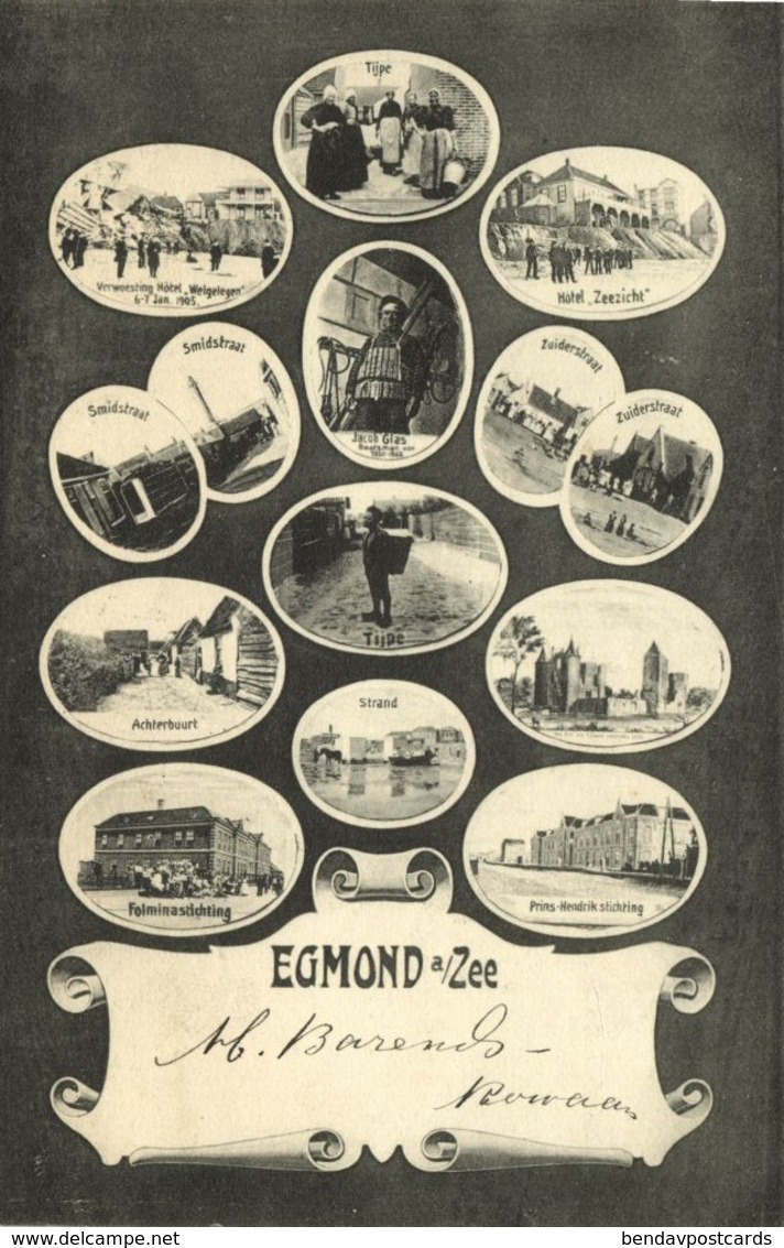 Nederland, EGMOND A/ZEE, Meerbeeldkaart (1905) Ansichtkaart - Egmond Aan Zee