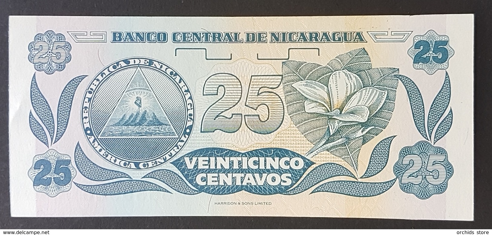 RS - Nicaragua 25 Centavos Banknote 1997 #AX 3123192 UNC - Nicaragua
