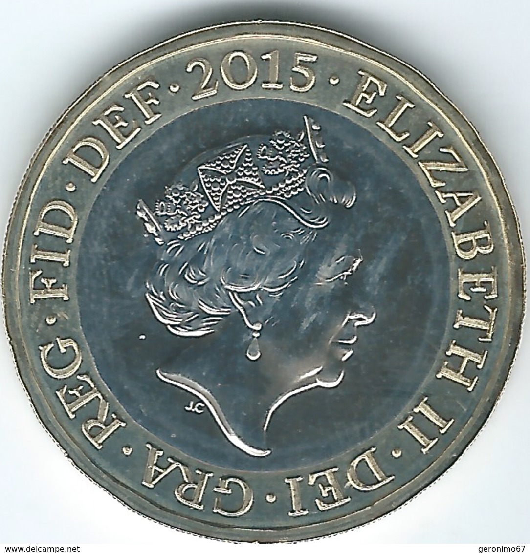 United Kingdom / Great Britain - 2015 - 2 Pounds - Elizabeth II - 5th Portrait - Britannia - 2 Pounds