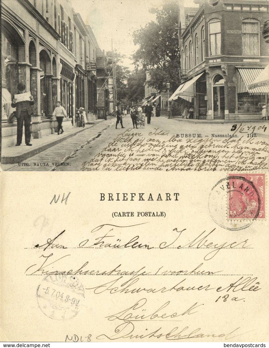 Nederland, BUSSUM, Nassaulaan, Winkel J. Meijer (1904) Nauta Ansichtkaart - Bussum