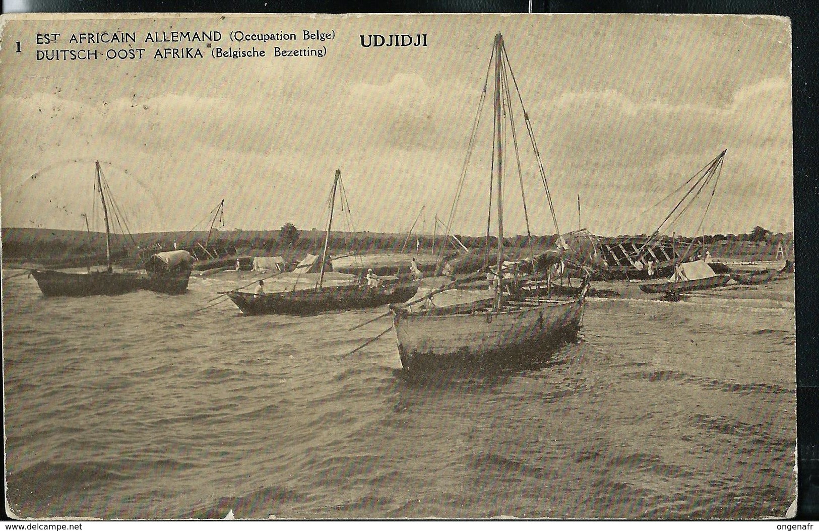 Occ. Belge; Carte Illustrée Obl.  1918 N° 12. Vue: 1 - UDJIDJI (embarcations) - Postwaardestukken