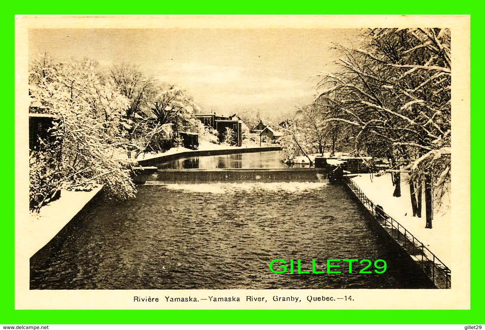 GRANBY, QUÉBEC - LA PETITE DAM SUR LA RIVIÈRE YAMASKA  EN HIVER - PECO - - Granby