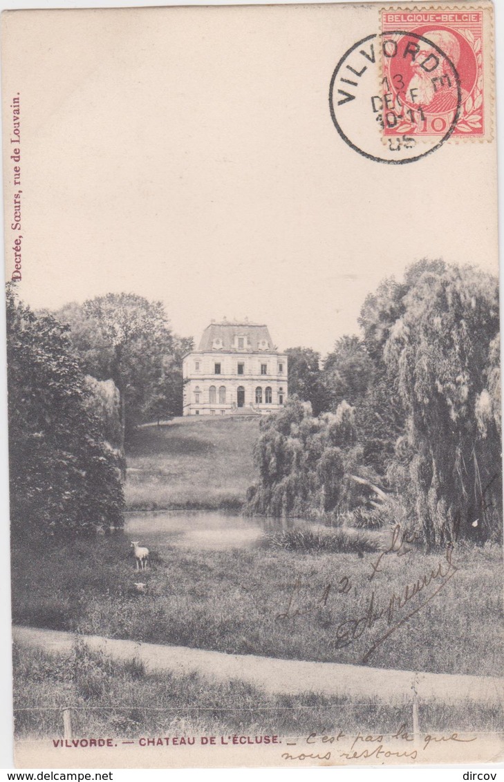 Vilvoorde - Chateau De L'écluse (gelopen Kaart Met Zegel Vooraan) - Vilvoorde