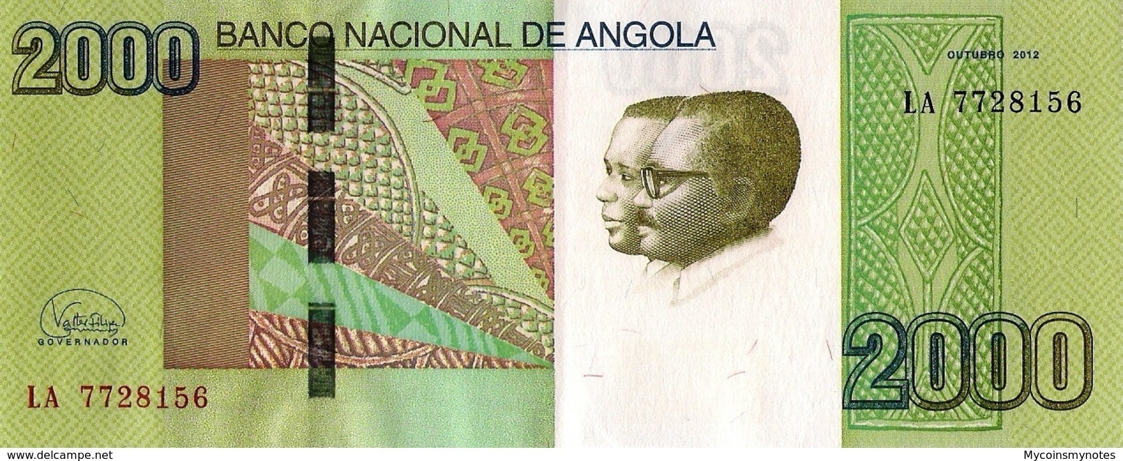 ANGOLA 2000 Kwanzas 2012 (2017) - Dande Falls, P157, UNC, New Signature - Angola