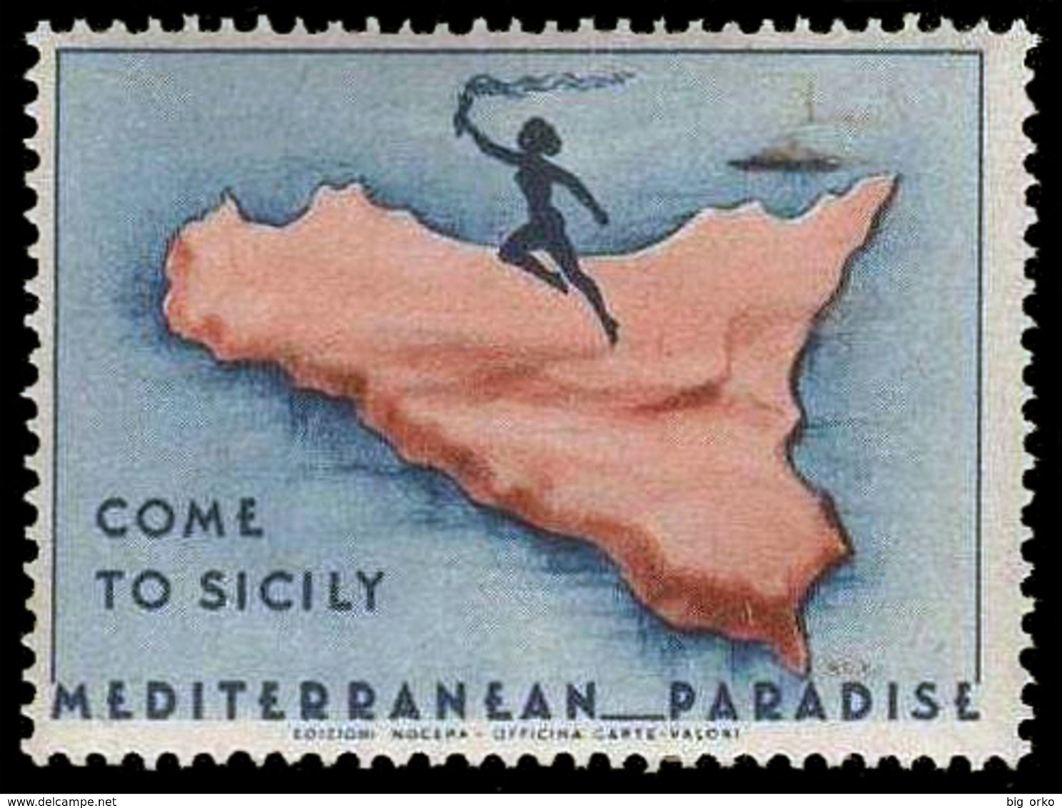 Italia - Propaganda Turistica A Cura Degli Alleati - COME TO SICILY MEDITERRANEAN PARADISE - 1946/47 - Occ. Anglo-américaine: Sicile
