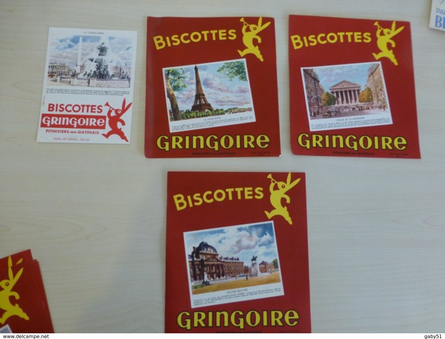 Biscottes GRINGOIRE, Pithiviers-en-Gâtinais, Lot De 4 Buvards Anciens, Ref 1799 ; BU 04 - Altri & Non Classificati