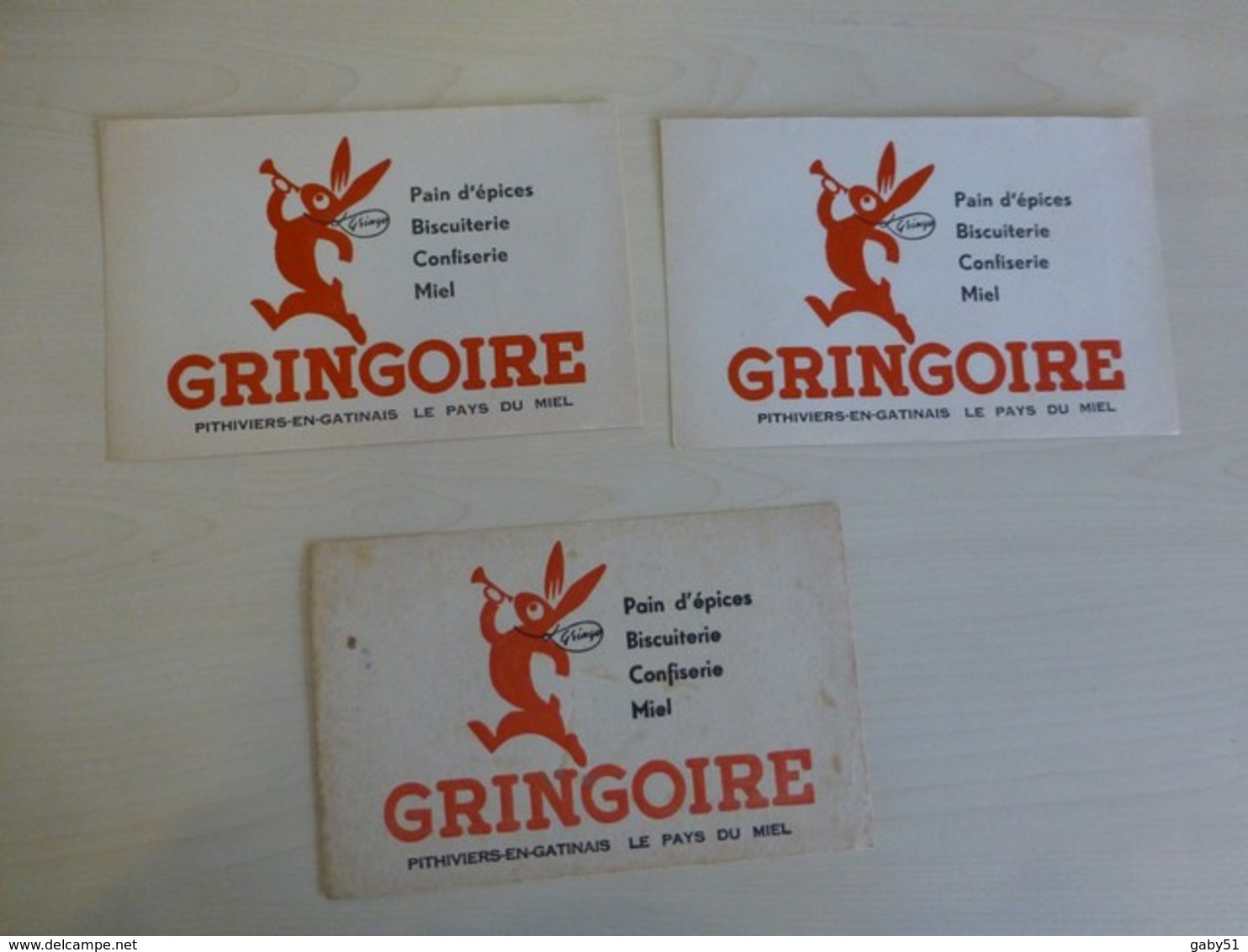 Biscottes GRINGOIRE, Pithiviers-en-Gâtinais, Lot De 3 Buvards Anciens, Ref 1805 ; BU 04 - Autres & Non Classés