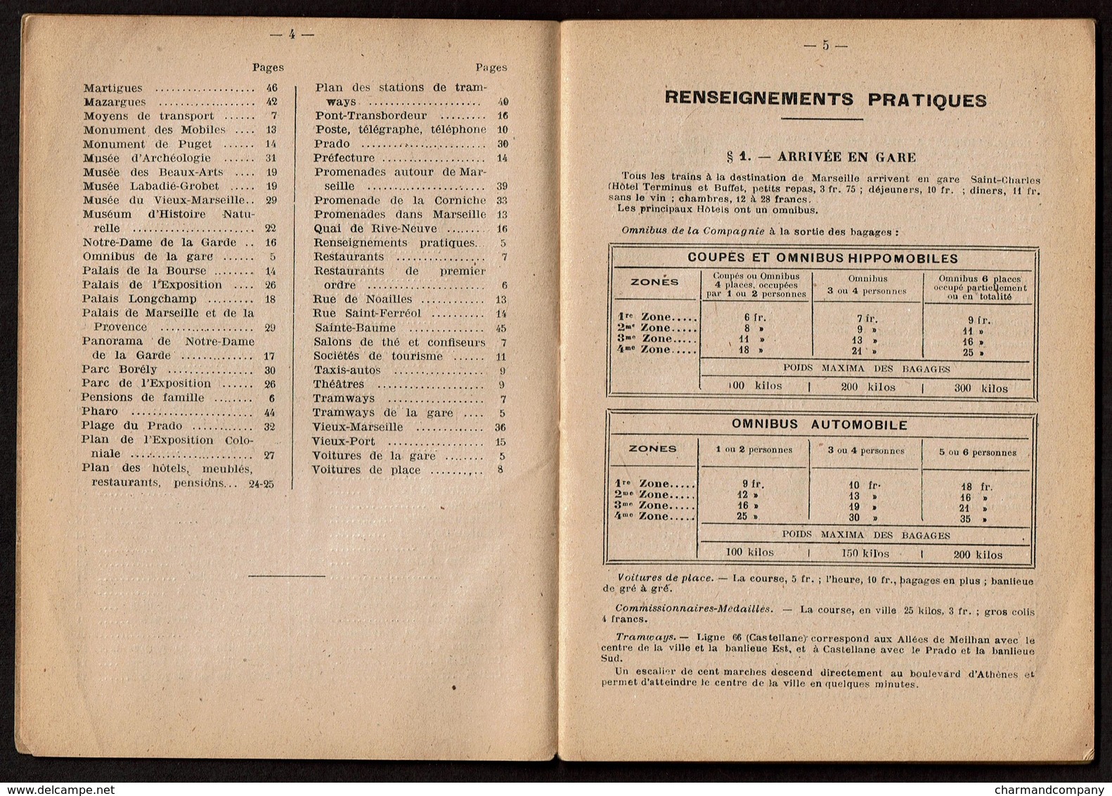 Guide Paul Ruat - 1922 - MARSEILLE En Tramway - 48 Pages + Plan De Marseille - 8 Scans - Provence - Alpes-du-Sud