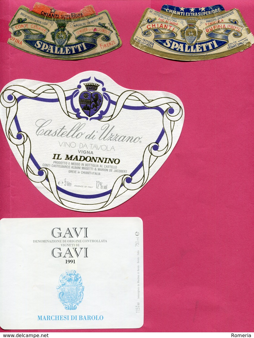 Italie - Superbe lot de 163 étiquettes de vins italiens - Toutes scannées - Parfait état.