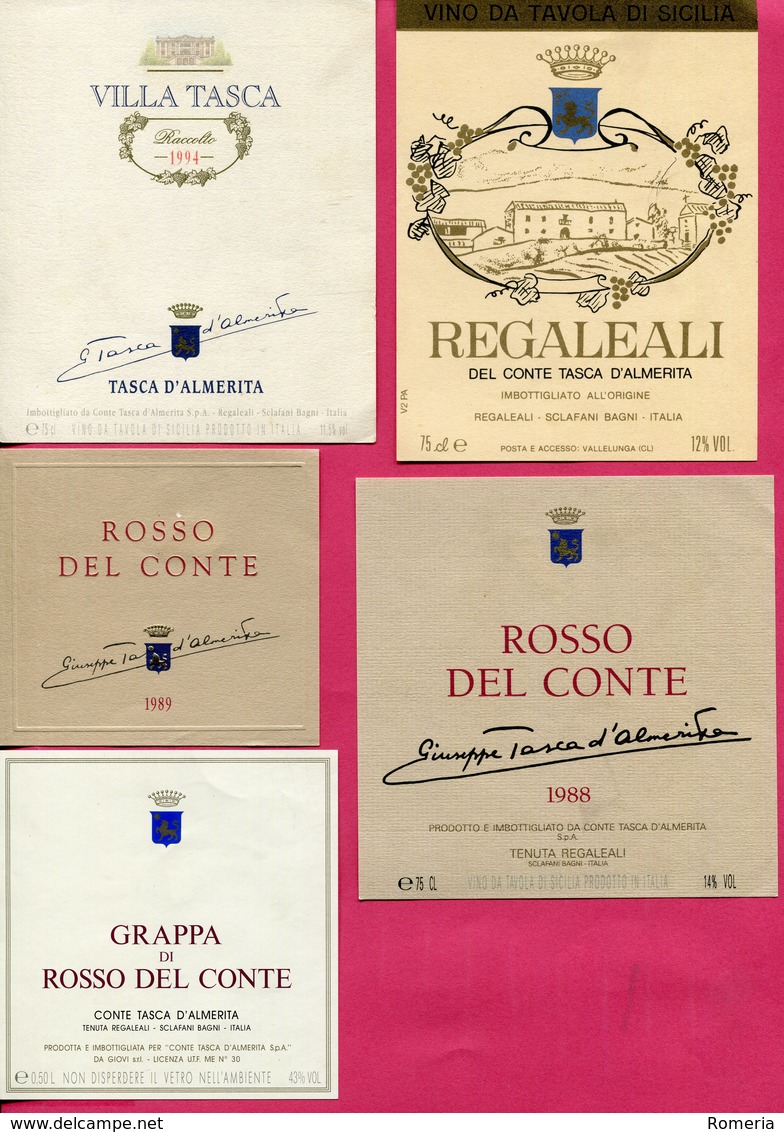 Italie - Superbe lot de 163 étiquettes de vins italiens - Toutes scannées - Parfait état.