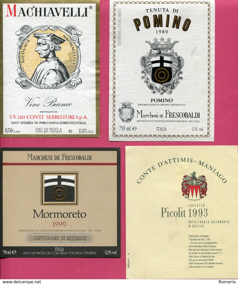 Italie - Superbe lot de 163 étiquettes de vins italiens - Toutes scannées - Parfait état.