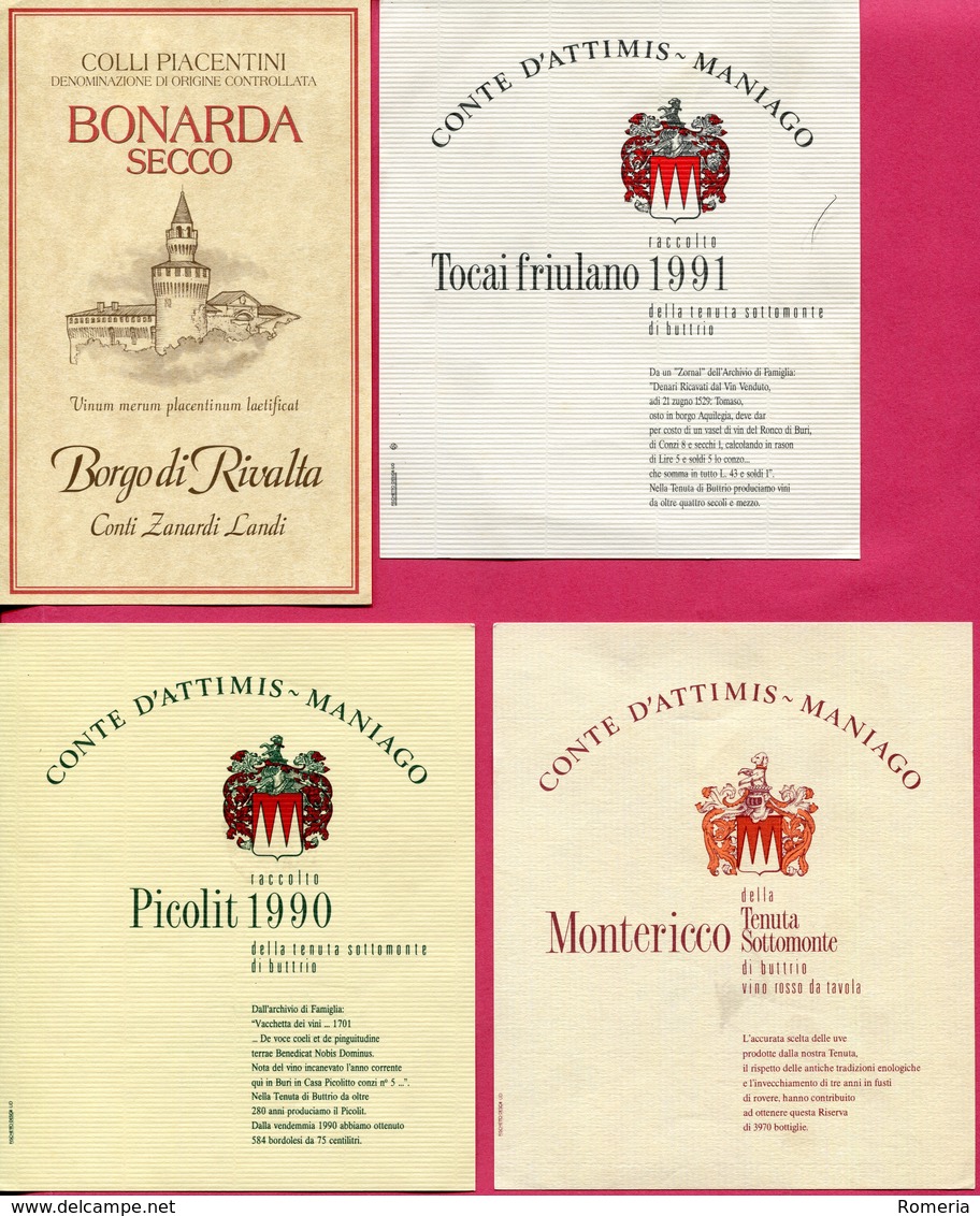 Italie - Superbe lot de 163 étiquettes de vins italiens - Toutes scannées - Parfait état.