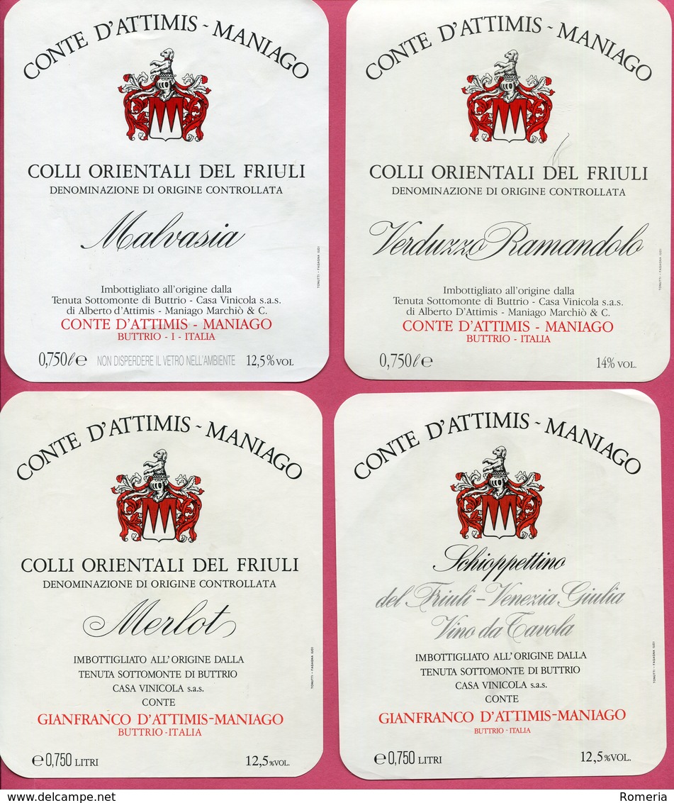 Italie - Superbe lot de 163 étiquettes de vins italiens - Toutes scannées - Parfait état.