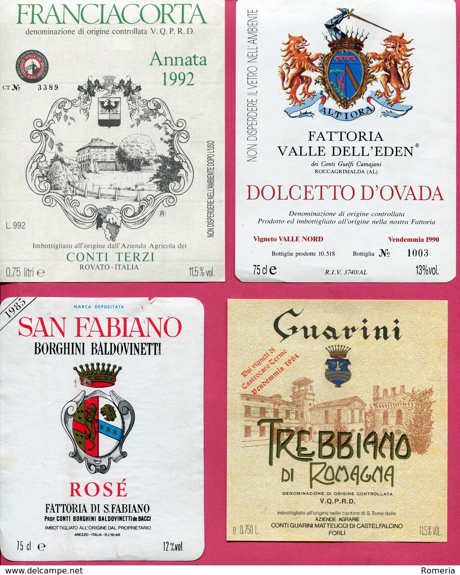 Italie - Superbe lot de 163 étiquettes de vins italiens - Toutes scannées - Parfait état.