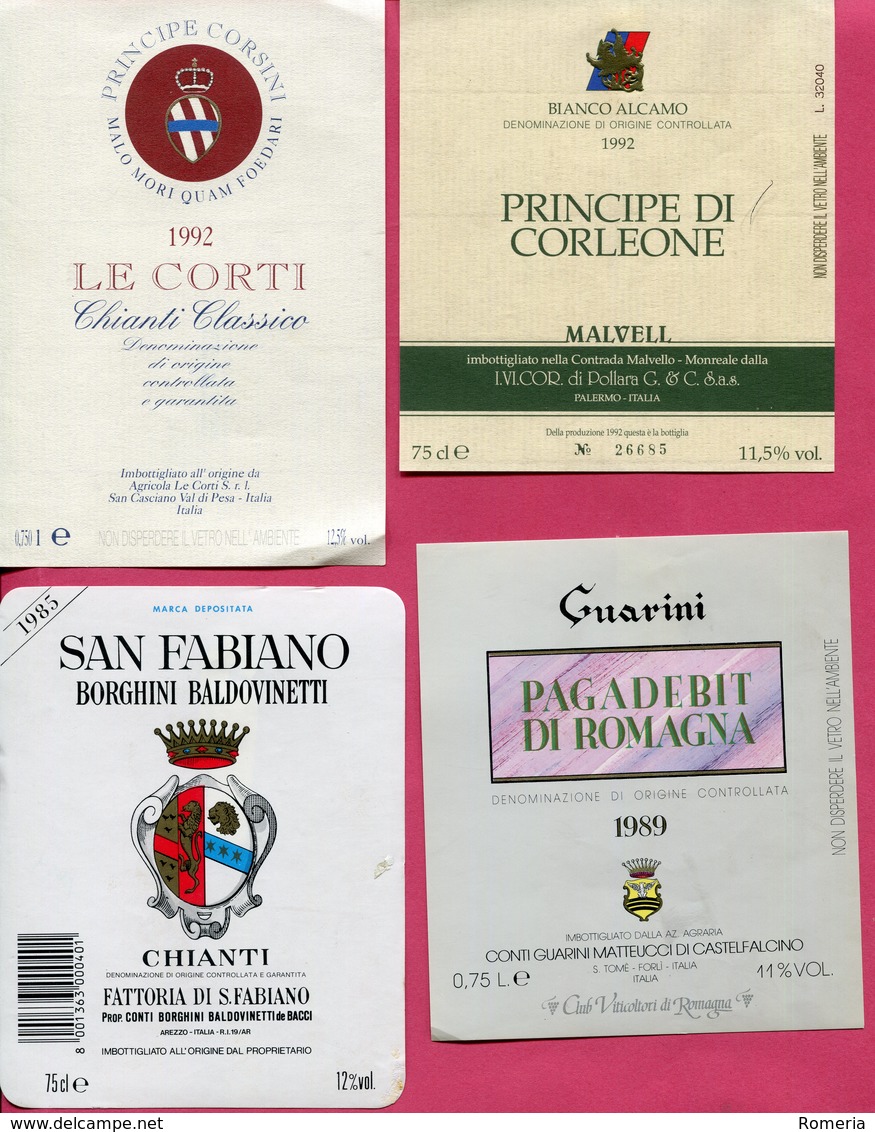 Italie - Superbe lot de 163 étiquettes de vins italiens - Toutes scannées - Parfait état.