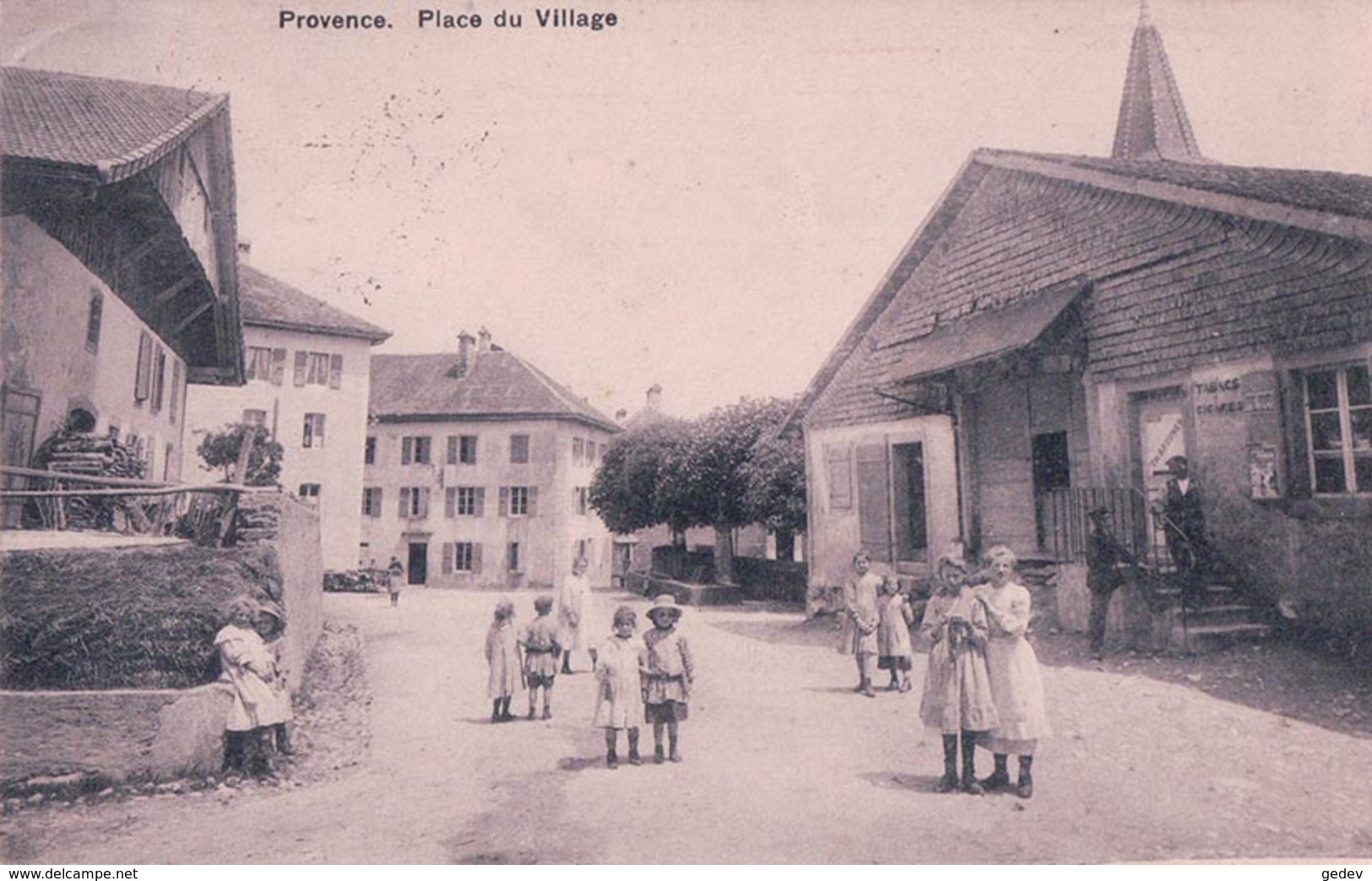 Provence VD, Place Du Village Animée, EpicerieTh. Brunner (30.7.15) - Provence