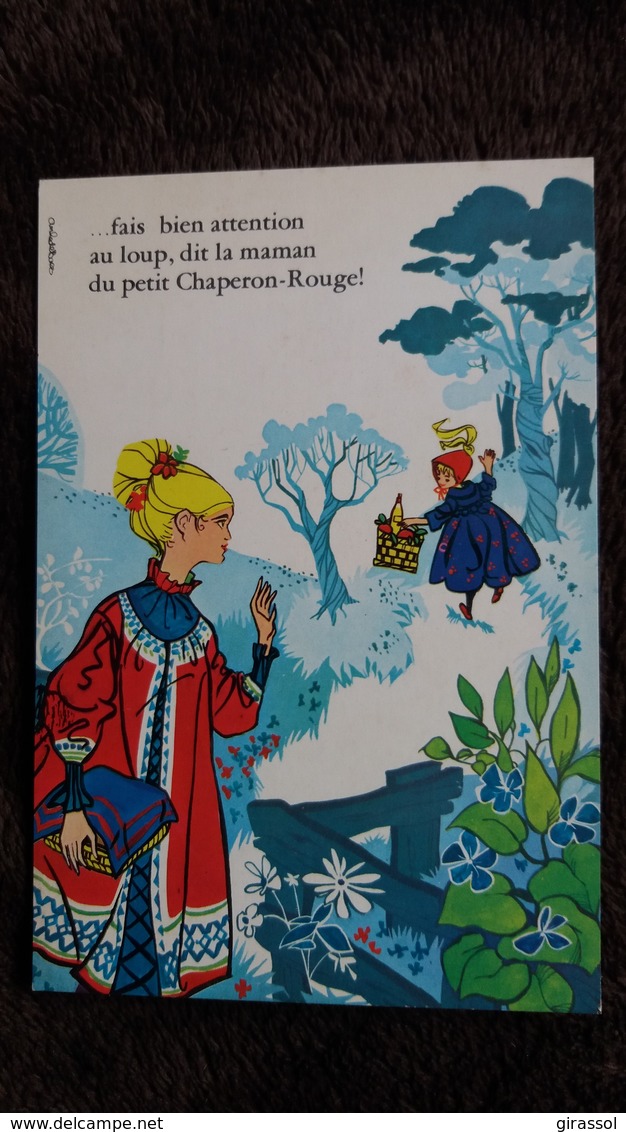 CPSM CONTE LE CHAPERON ROUGE 1 FAIS ATTENTION AU LOUP DIT LA MAMAN SIGNEE ED LYNA - Contes, Fables & Légendes