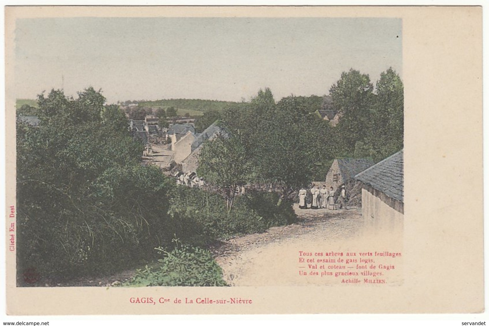 LA CELLE-SUR-NIÈVRE - GAGIS - Vers D'Achille Millien - Autres & Non Classés