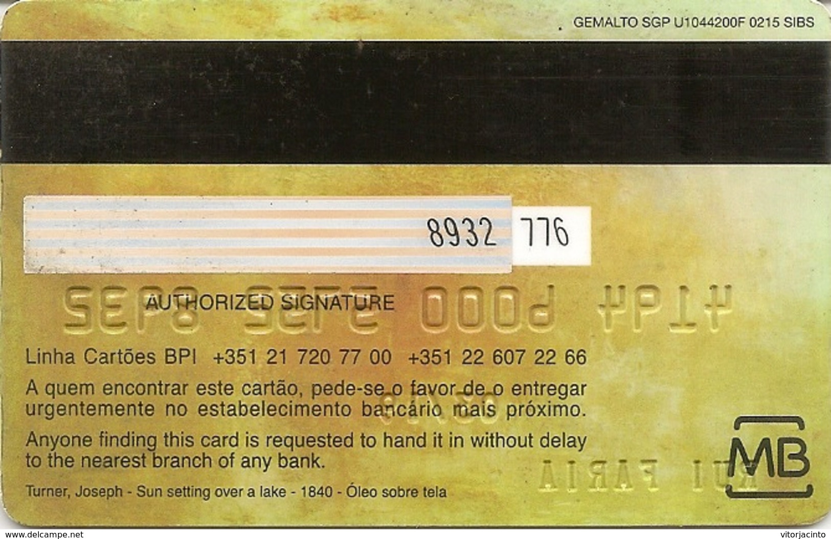 PORTUGAL -  BPI - VISA Card - Credit Cards (Exp. Date Min. 10 Years)