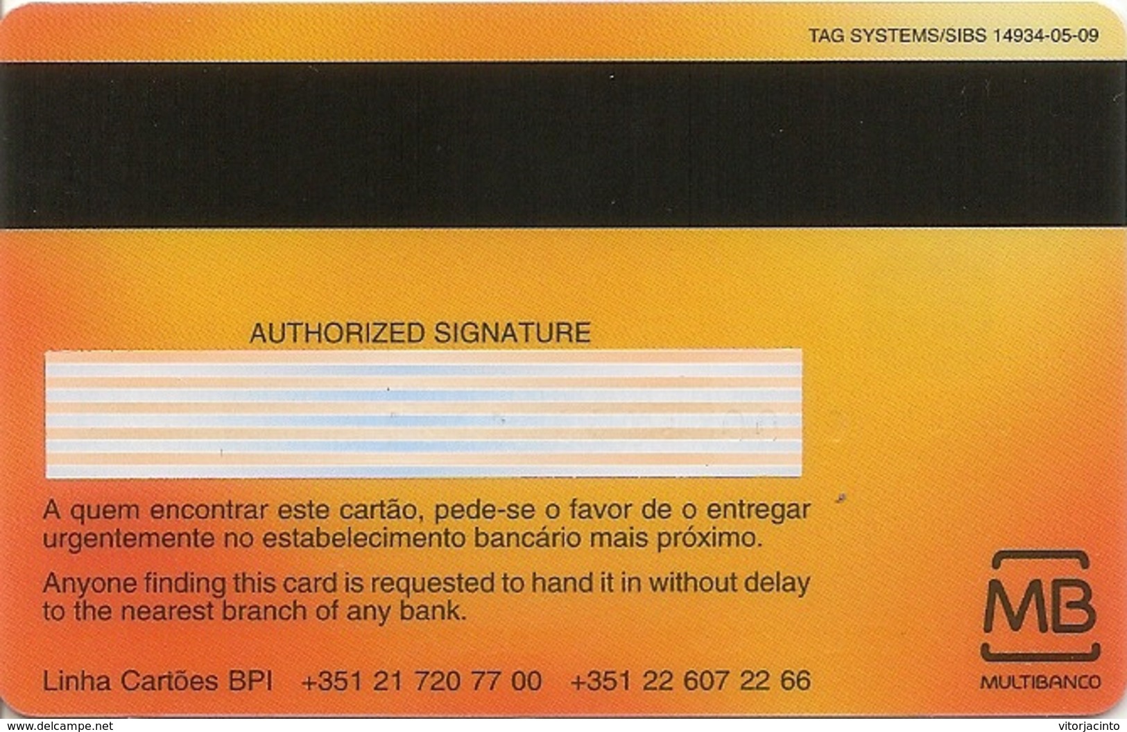 PORTUGAL -  BPI - Electron VISA Card - Credit Cards (Exp. Date Min. 10 Years)