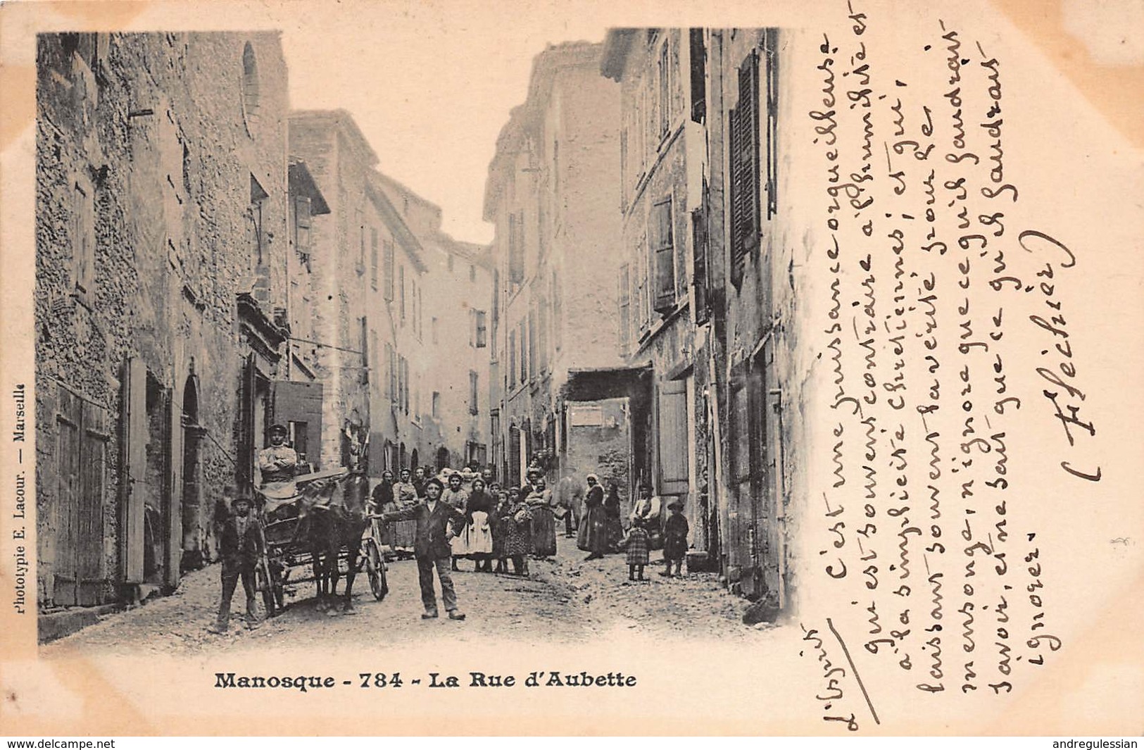 CPA Manosque - La Rue D' Aubette - Manosque