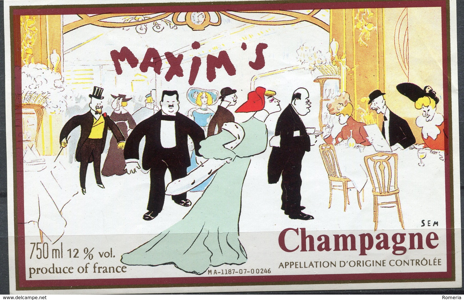 1856 - France - Maxim's - Champagne A.O.C. - Champagne